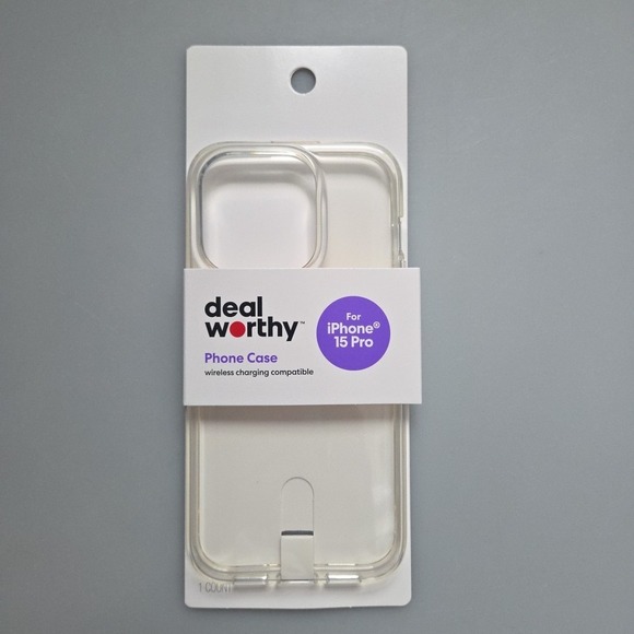 Deal Worthy Other - Deal-Worthy Clear Phone Case for iPhone 15 Pro Wireless Charging Compatible